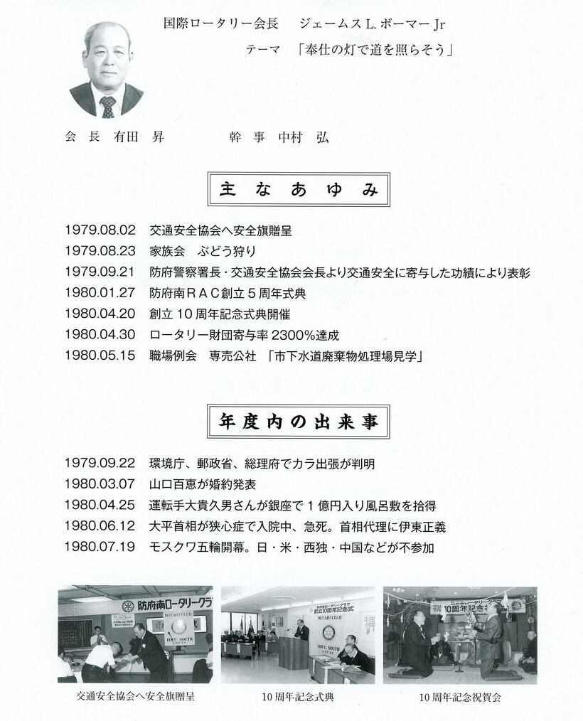 1979～1980年のあゆみ