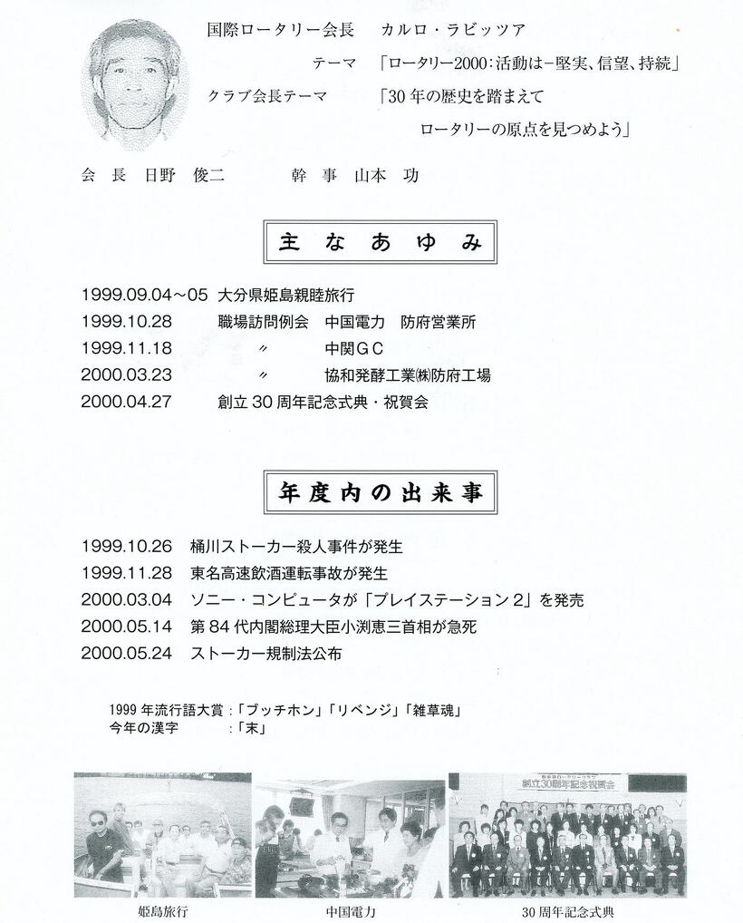 1999～2000年のあゆみ